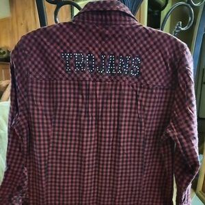 Vintage Victoria secret pink ,red plaid ruffled trojans collegiete dress